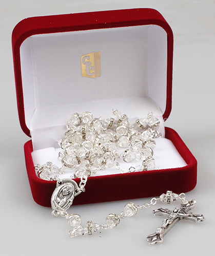 Glass Rosary/Crystal with Crystal Ring (6315/CRYSTAL)