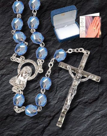 Glass Rosary - Blue (6339/BL)